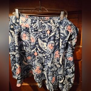 Torrid Blue and Pink Paisley Print Shorts